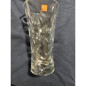RCR Royal Crystal Rock Laurus Clear Lead Vase Made in Italy 10 Inches Tall